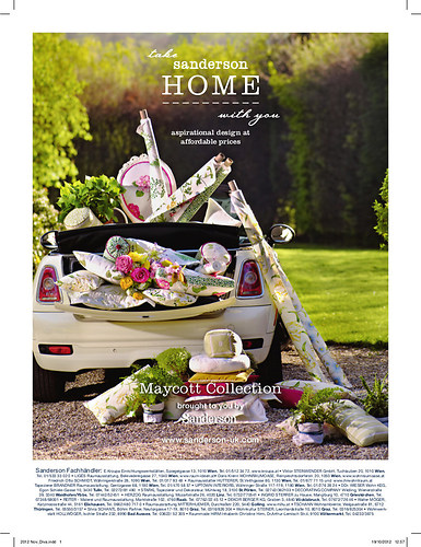 SANDERSON HOME Werbung Herbst 2012 im DIVA WOHNEN