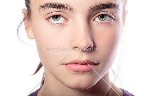 close up portrait of a woman with mysterious looking, isolated o