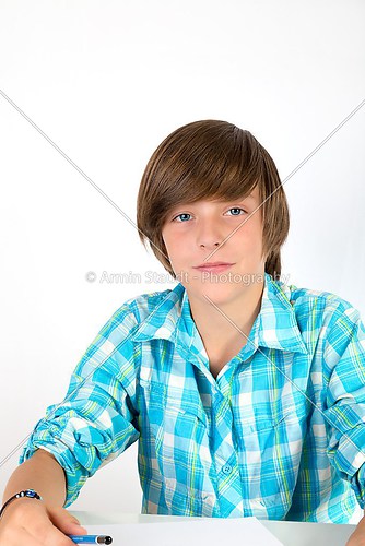 portrait of a teenage boy, smiling