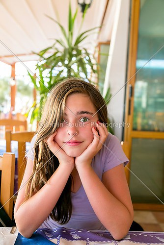 girl waiting in a restaurant