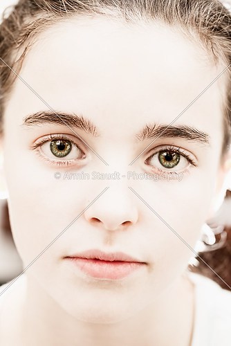 high key close up portrait of a girl