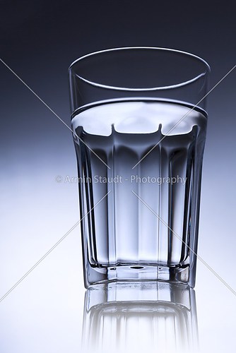 simple water-glass with light surface