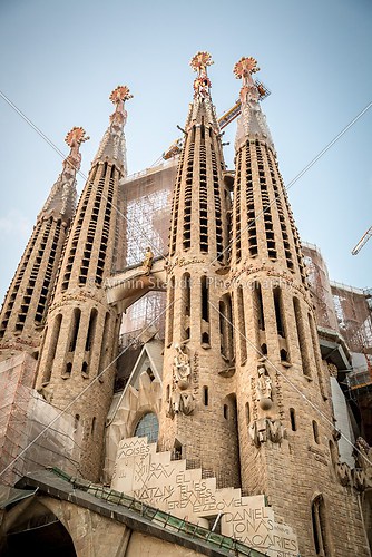 BARCELONA, SPAIN - JULY 10, 2014: La Sagrada Familia - the impre