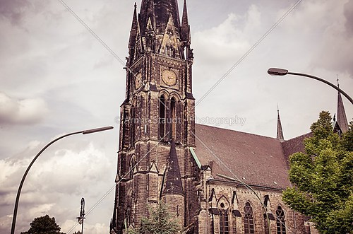 HDR shoot, detail  of an old church in berlin kreuzberg