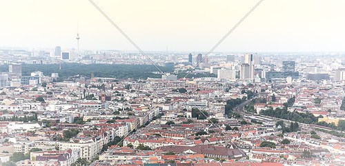 aerial view panorama of berlin, with tv tower
