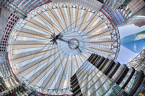 roof of the Sony Center, Berlin Germany
