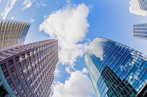 hdr shoot of skyscrapers at potsdamer platz, berlin germany
