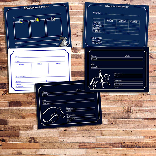 Boxenschilder beschreibbar + Futterplan Kategoriebild