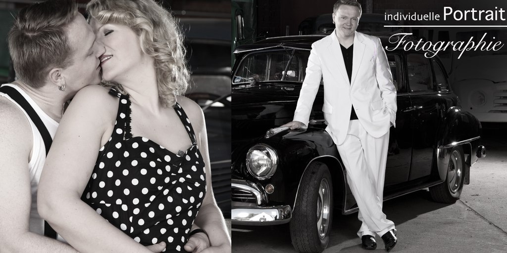 | Paar im fünfziger Jahre Styling mit Oldtimern | Fotografin Münster, Fotograf Münster