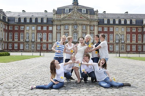 Junggesellinnen Abschied vor dem Schloss in Münster