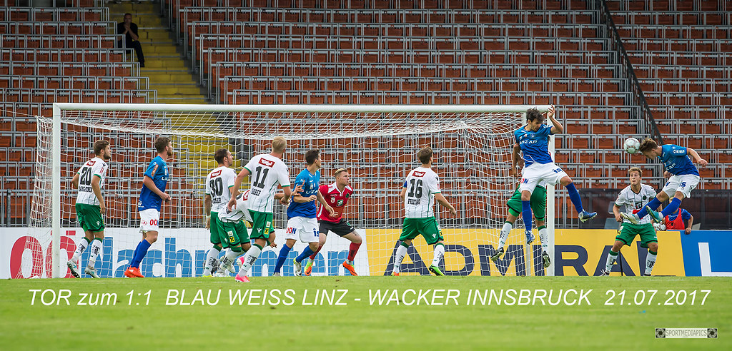 BLAU WEISS LINZ - WACKER INNSBRUCK  (170721bm_1) | SPORT, FUSSBALL, ERSTE LIGA  BLAU WEISS LINZ - WACKER INNSBRUCK , 2017-07-21 IM BILD: KOPFBALL...