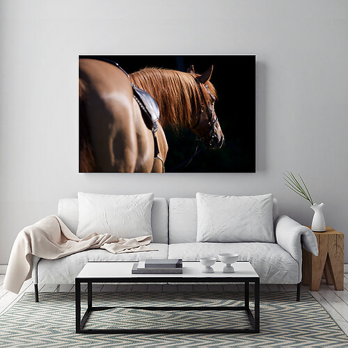 mock up blank poster on the wall of livingroom, 3D render (Wandbild_Berber)