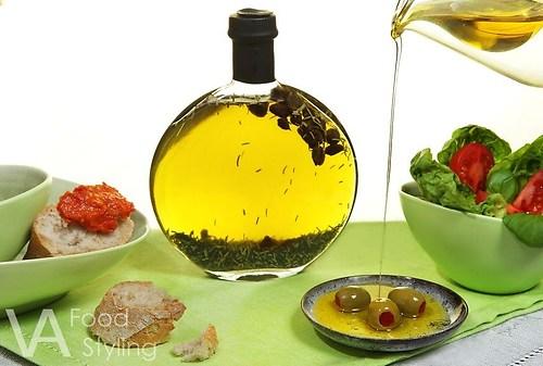 scented oliveoil olives salad and bread