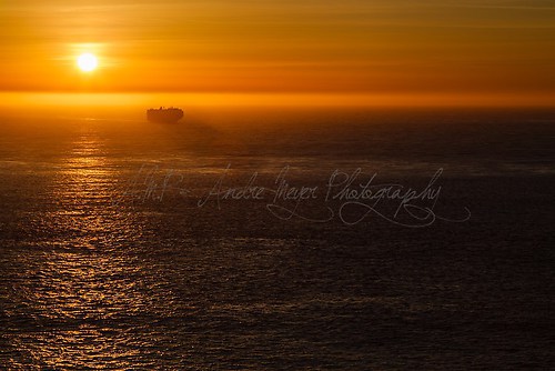 San Francisco Bay - Schiff im Sonnenuntergang