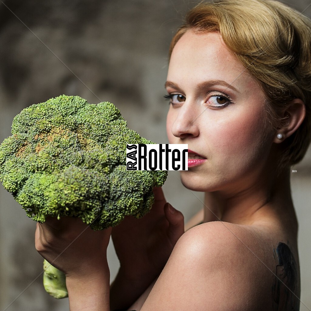 ohne Brokkoli wäre alles sinnlos 6465_color | http://portfolio.fotocommunity.de/rasrotter-portfolio | Frau, Gemüse, Göttin, Karlsruhe, Malzwerk, Natur, Orte, _Galerie
