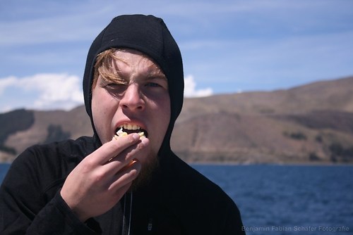 Martin, als er mir mein Butterbrot wegass