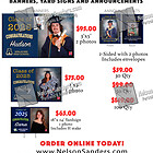 Banners, Yard Signs and Annoucements